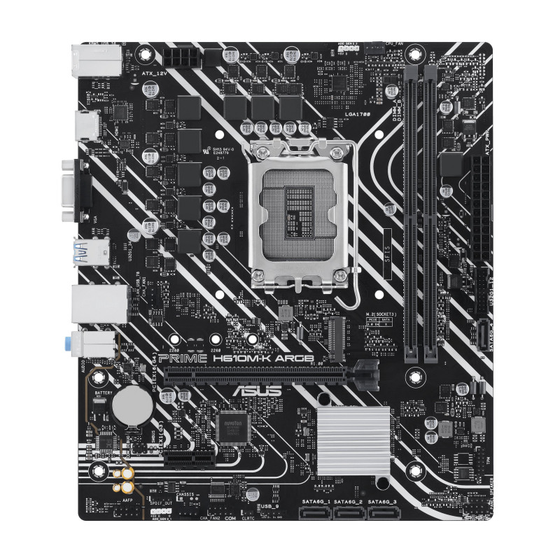 Scheda madre intel asus prime h610m-k argb lga 1700 atx 4x ddr5