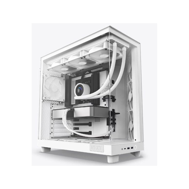 Case nzxt h6 flow midi tower in vetro temperato bianco [cc-h61fw-01]