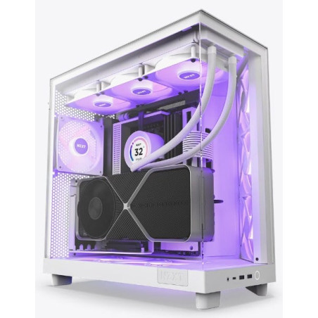Case nzxt h6 flow rgb midi tower in vetro temperato bianco [cc-h61fw-r1]