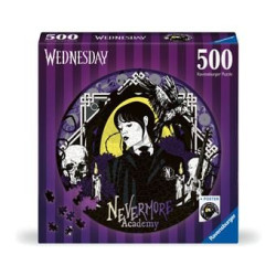 Puzzle ravensburger wednesday nevermore academy - rotondo 500pz