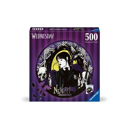 Puzzle ravensburger wednesday nevermore academy - rotondo 500pz