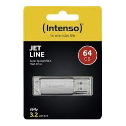 Pen drive 64gb intenso jet line alluminio usb 3.2 gen 1x1 argento