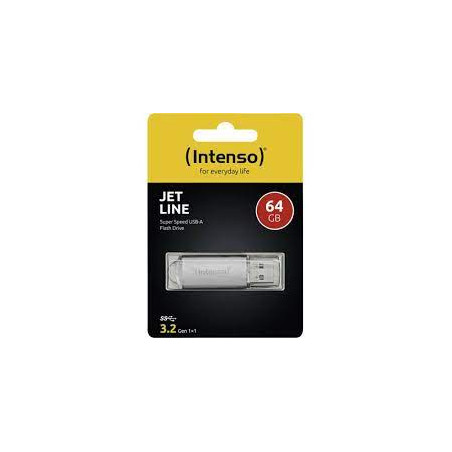 Pen drive 64gb intenso jet line alluminio usb 3.2 gen 1x1 argento