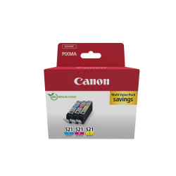 Cartuccia canon 2934b015 originale ciano/magenta/giallo [cli-521