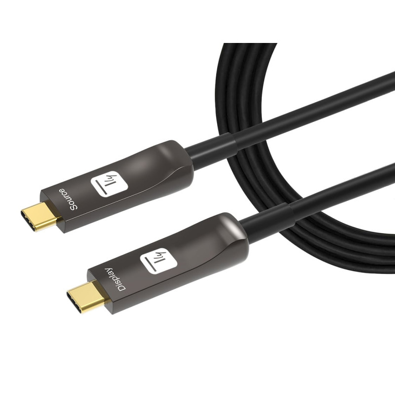 Cavo ottico attivo usb-c m/m aoc fibra ottica 4k 20m