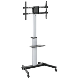 Supporto tv 37-86'' a pavimento techly con mensola trolley