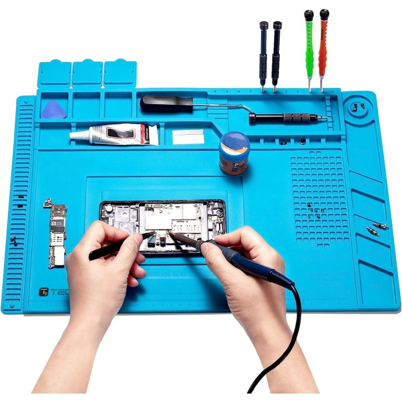 Tappeto da saldatura e riparazione techly antiscivolo magnetico 45x30cm