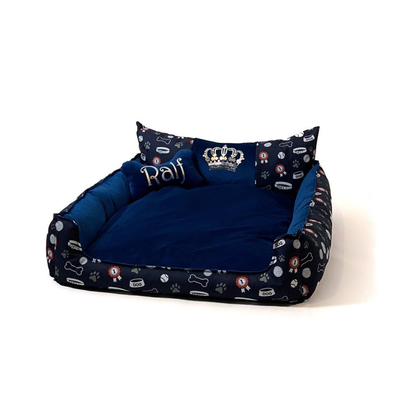 Letto go gift lair crown per animali domestici 100x90x18cm xxl blu