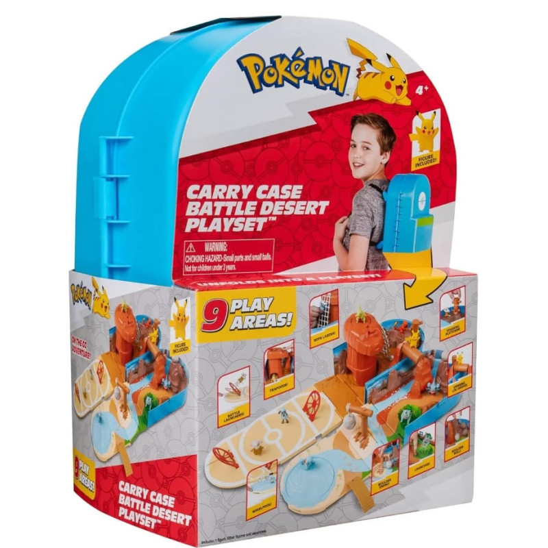 Playset pokemon zaino arena deserto 30x30x15cm +6anni accessori vari/plastica
