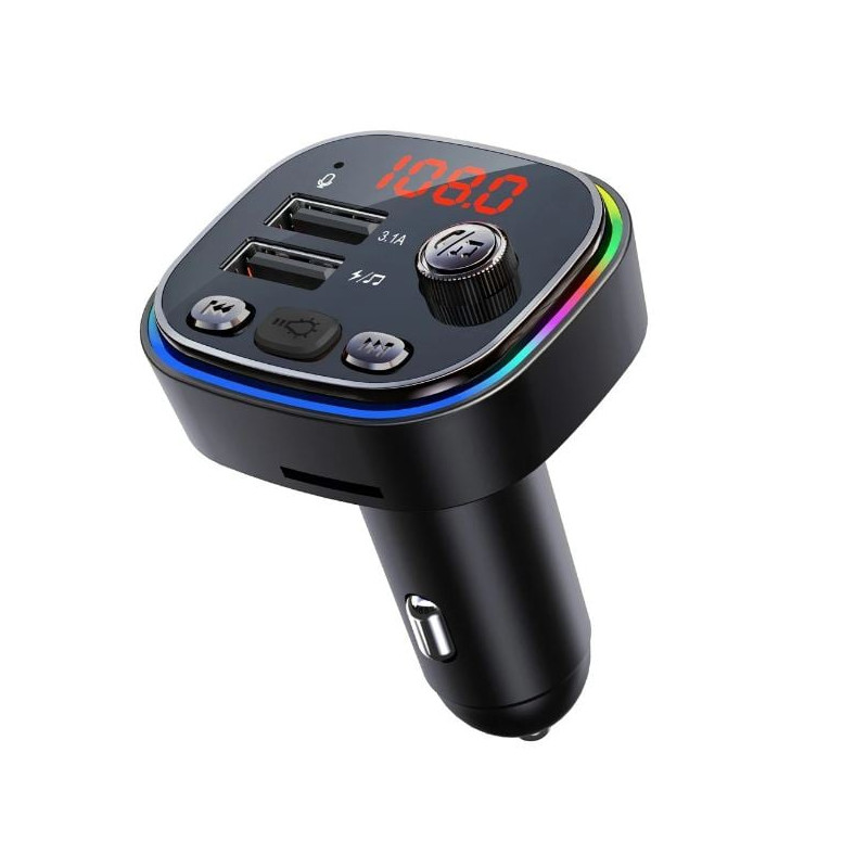 trasmettitore fm vakoss fm/bluetooth/usb rgb nero [tc-b439k]