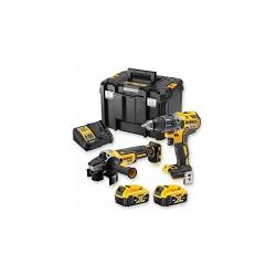 Kit combinato dewalt per trapano e smerigliatrice angolare 18v [dck2020p2t-qw]