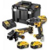 Kit combinato dewalt per trapano e smerigliatrice angolare 18v [dck2020p2t-qw]