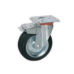 Ruota gomma piastra girevole freno100x85 / 100x30