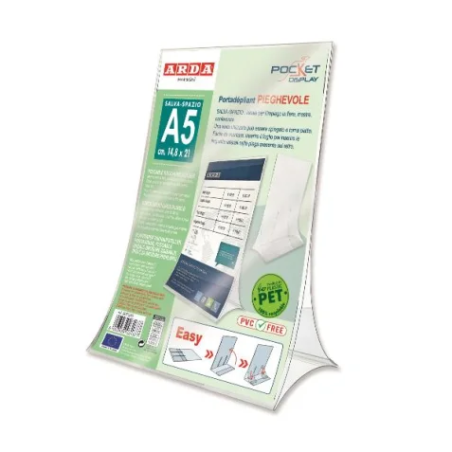 Portadepliant pieghevole ''l'' arda a5 trasparente