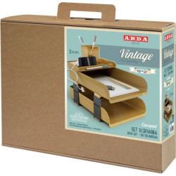 Set scrivania arda vintage caramel ocra 5pz [830ca]