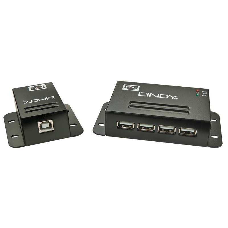 Extender lindy usb 2.0 cat.6 a 4porte da 50m usb 2.0 cat.6 nero [42681]
