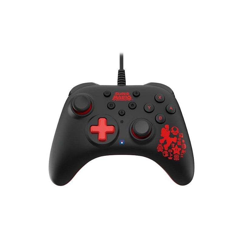 Controller hori horipad turbo mario per nintendo switch nero/rosso