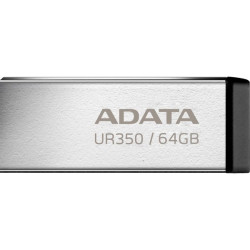Pen drive 64gb adata ur350 usb3.2 5gbps nichel/nero [sgada3g64ur350b]