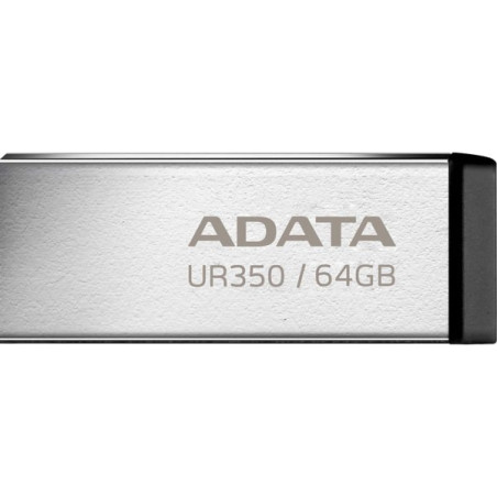 Pen drive 64gb adata ur350 usb3.2 5gbps nichel/nero [sgada3g64ur350b]
