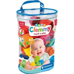 Gioco da costruzione clementoni soft clemmy sacca mattoncini 40pz
