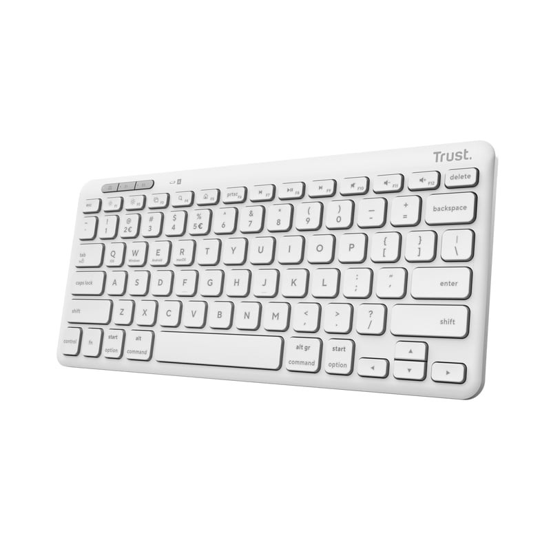Tastiera trust lyra rf wireless/bt/usb/qwerty/bianco [25143]