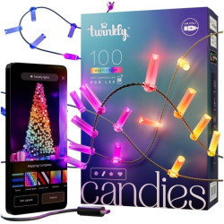 Luci di natale twinkly candies smart 100xled rgb 6m classe g multicolore