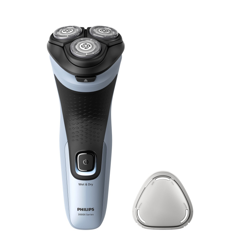 Rasoio elettrico philips shaver series 3000x da uomo blu/nero [hpphigmx3003000]