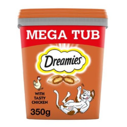 Mangime dreamies mega tub con pollo per gatti 350g