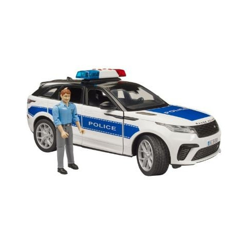Modellino bruder range rover veicolo della polizia con agente di