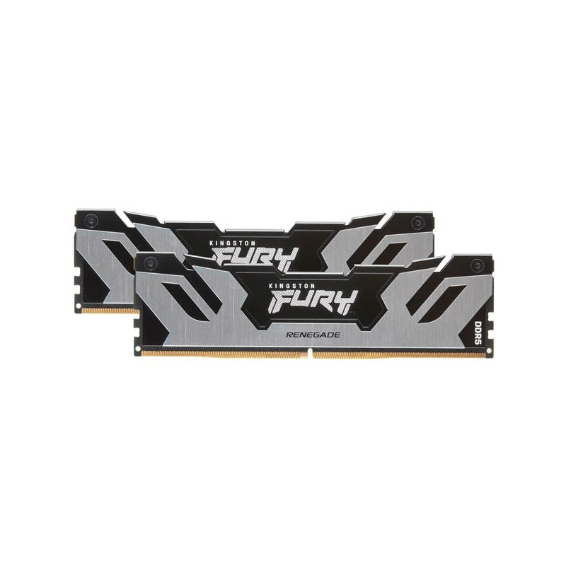 Ram dimm ddr5 96gb kingston 6400mhz cl32 1.4v argento/nero 2pz [kf564c32rsk2-96]