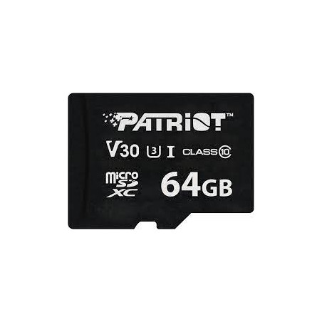 64gb scheda microsdhc patriot vx v30 c10 uhs-i u3 nero [sfpatmdg64vxv30]