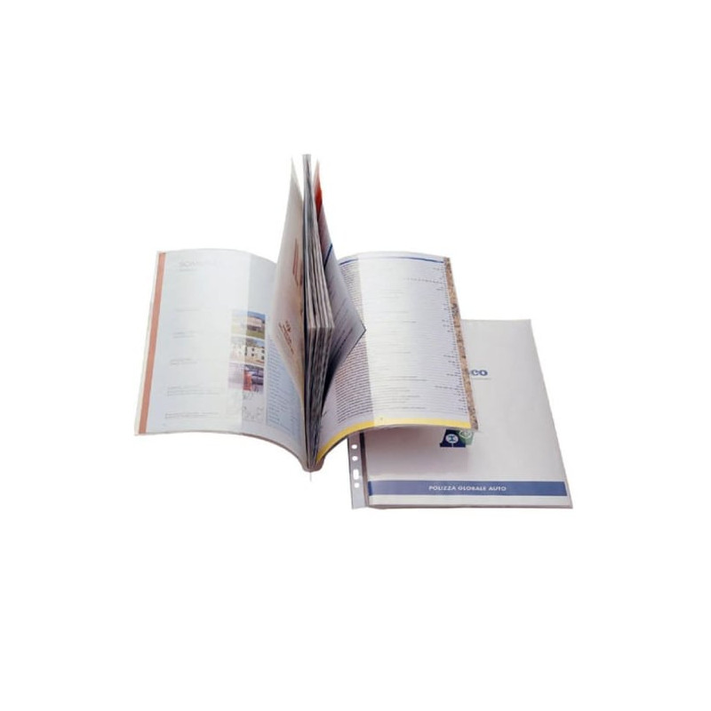 Cartellina con tasche sei rota 10 pz. a busta con foratura ercole