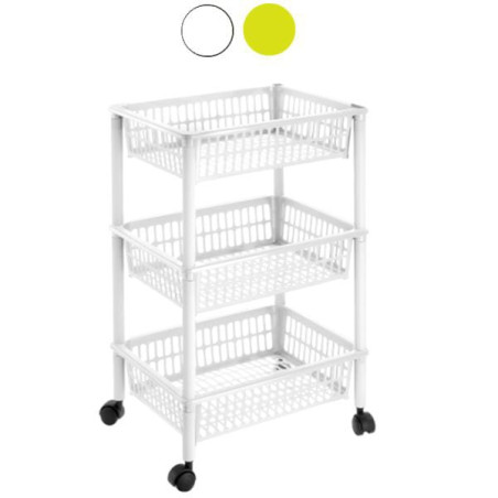 Carrello mobile tontarelli p.3 mito lime 40x29cm 62h bianco [8071265-81b]