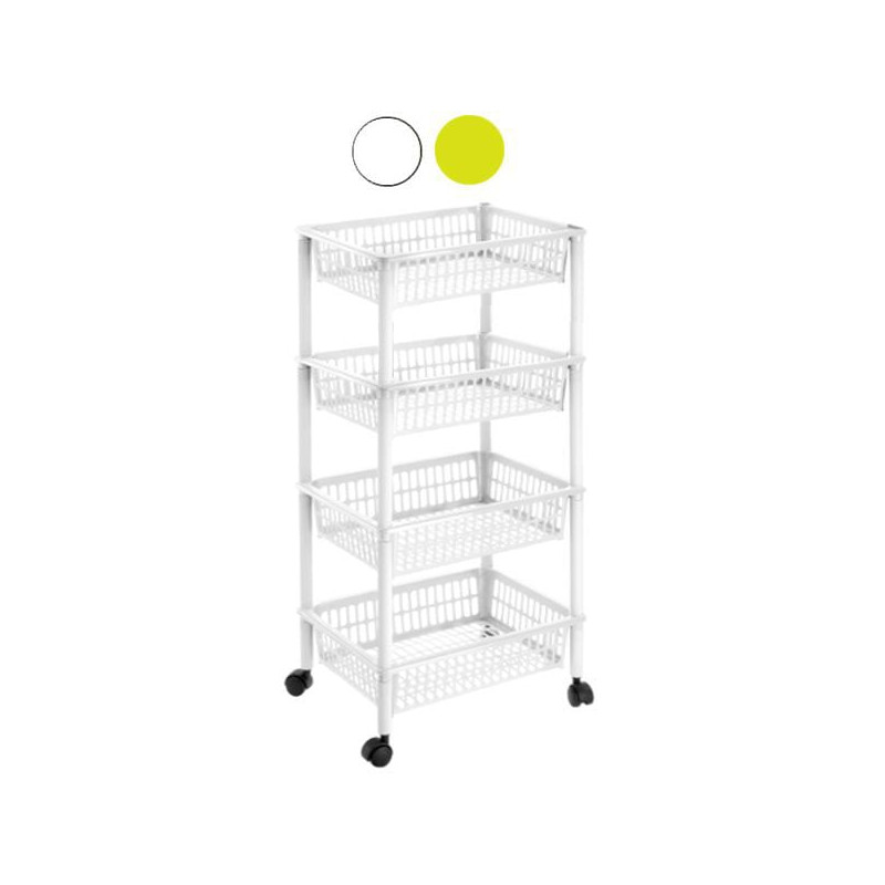 Carrello mobile tontarelli p.4 mito 40x29cm 91h bianco [8071268-112]