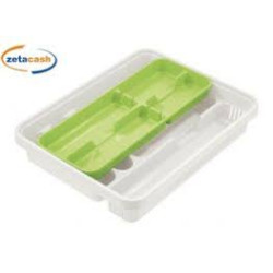 Portaposate tontarelli mixy 6+2 scomparti 31x39x7cm bianco/verde