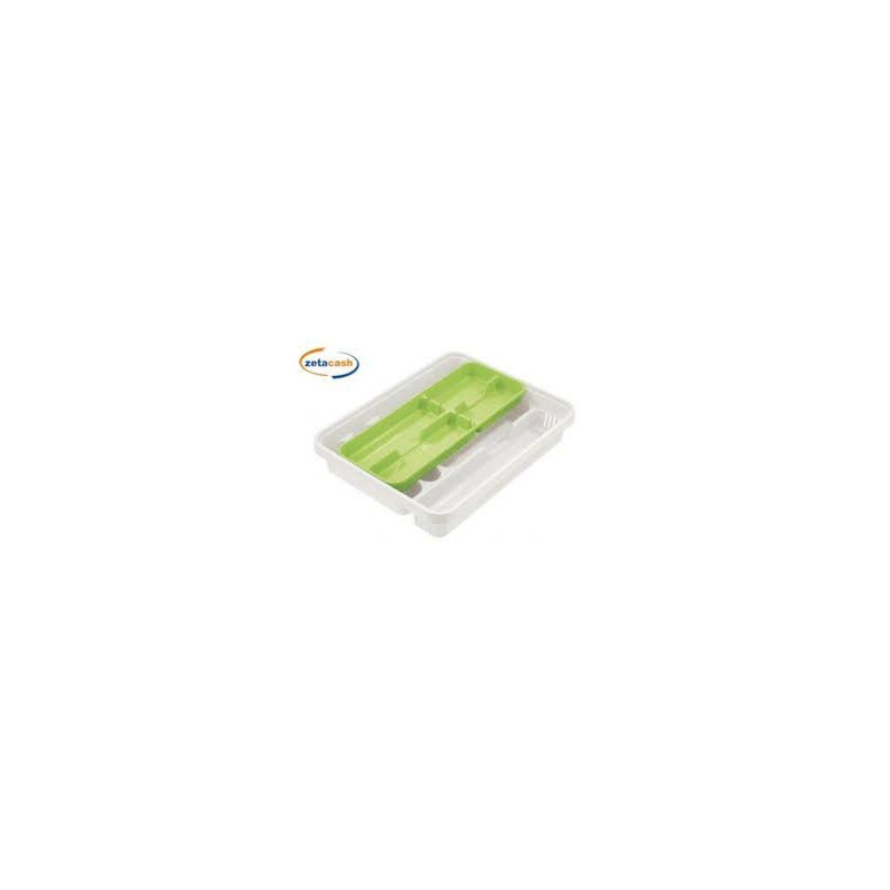 Portaposate tontarelli mixy 6+2 scomparti 31x39x7cm bianco/verde