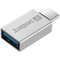 Adattatore usb sandberg usb tipo-c a usb 3.0 1porta argento [136-24]