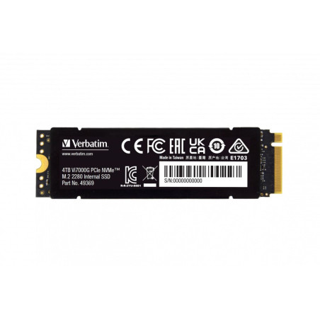 Ssd 4tb verbatim vi7000 m.2 pcie nvme 7000mb/s nero [49369]