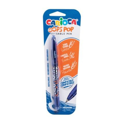 Penne cancellabili carioca oops pop penna cancellabile blu [41044/02]