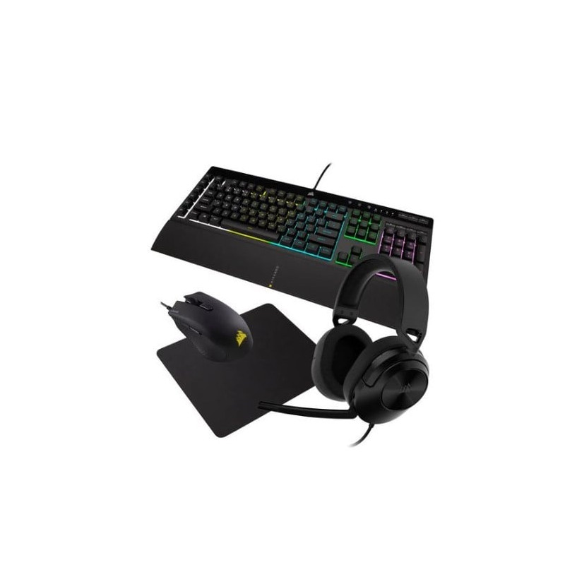 Set videogioco corsair ch 9226b65 it 4in1 gaming bundle nero