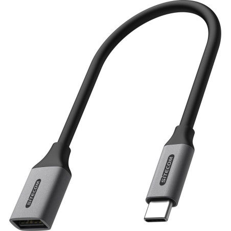 Adattore usb sicom tipo-c masc 3.0 a tipo-a fem 15cm nero