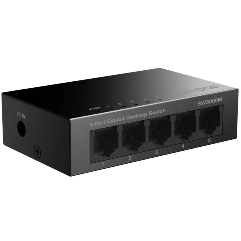 Switch strong sw5000m 5 porte gigabit ethernet 10/100/1000 nero [sw5000m]