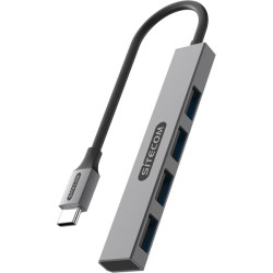 Hub usb sitecom tipo-c con 4 porte grigio