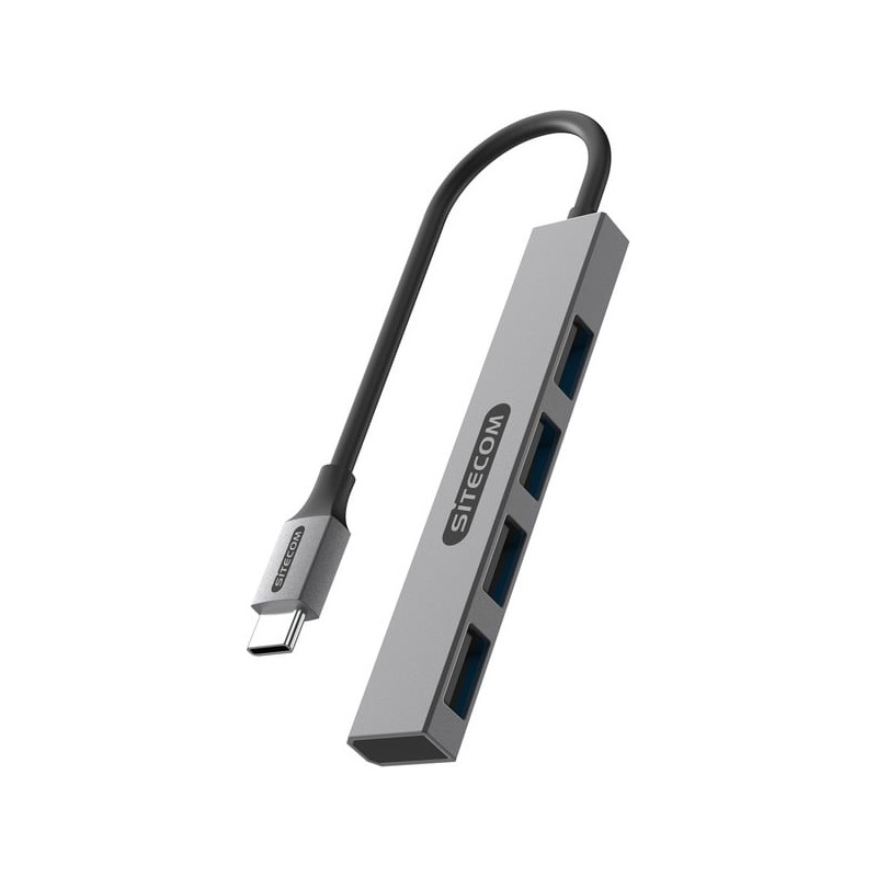 Hub usb sitecom tipo-c con 4 porte grigio