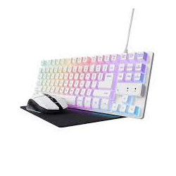 Pacchetto di gioco trust gxt 794w 3in1 tastiera/mouse/tappetino bianco