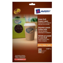 Etichette avery carta kraft ovali 63 3 20ff marrone [l7103-20]