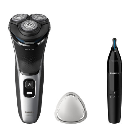 Rasoio elettrico philips shaver 3000 s3143-02 nero/argento