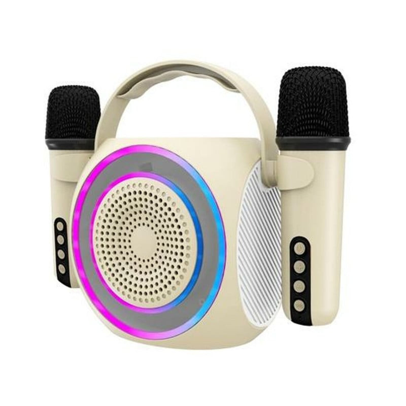 Altoparlante celly con microfono karaoke 6w/1800mah bianco/nero [partymic2wh]