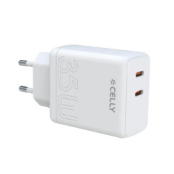 Caricabatterie da rete celly da muro 2x usb-c 35w bianco [tc2usbc35wuk]