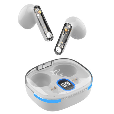 Auricolari white shark wireless bluetooth v5.3 bianco